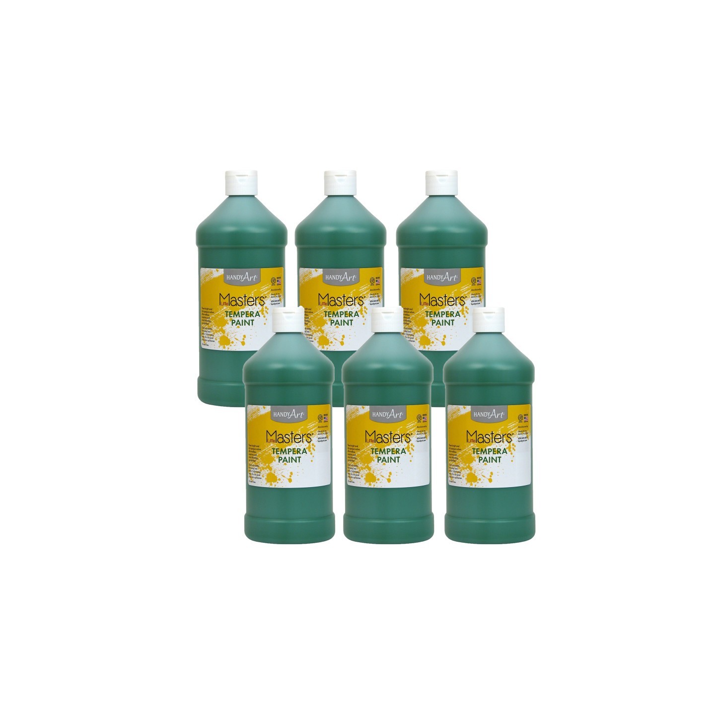 Handy Art® Little Masters® Tempera Paint, Green, 32 oz., Pack of 6