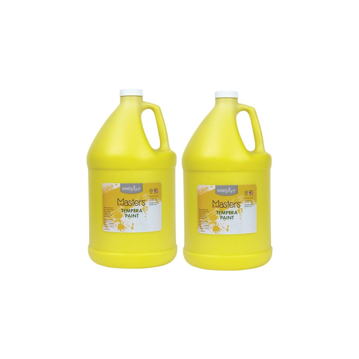 Handy Art® Little Masters® Tempera Paint, Yellow, Gallon, Pack of 2