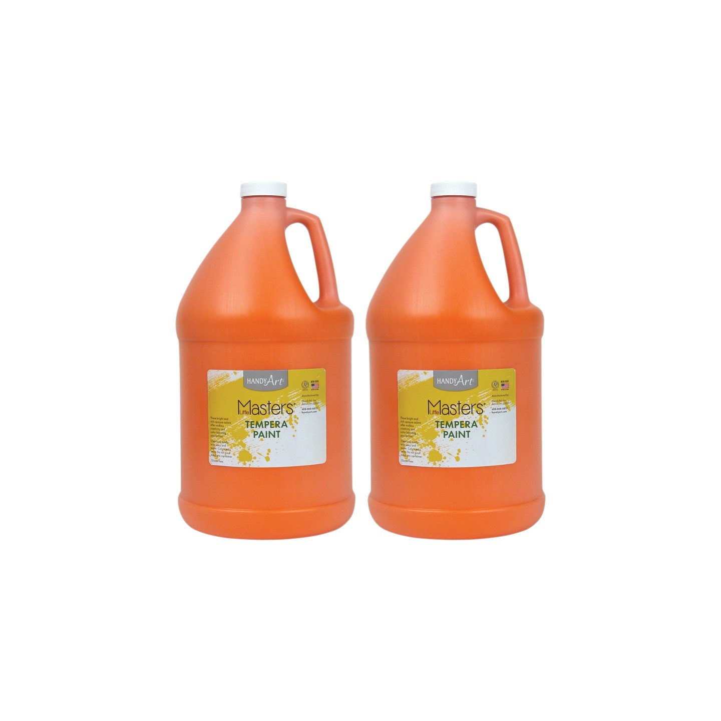 Handy Art® Little Masters® Tempera Paint, Orange, Gallon, Pack of 2