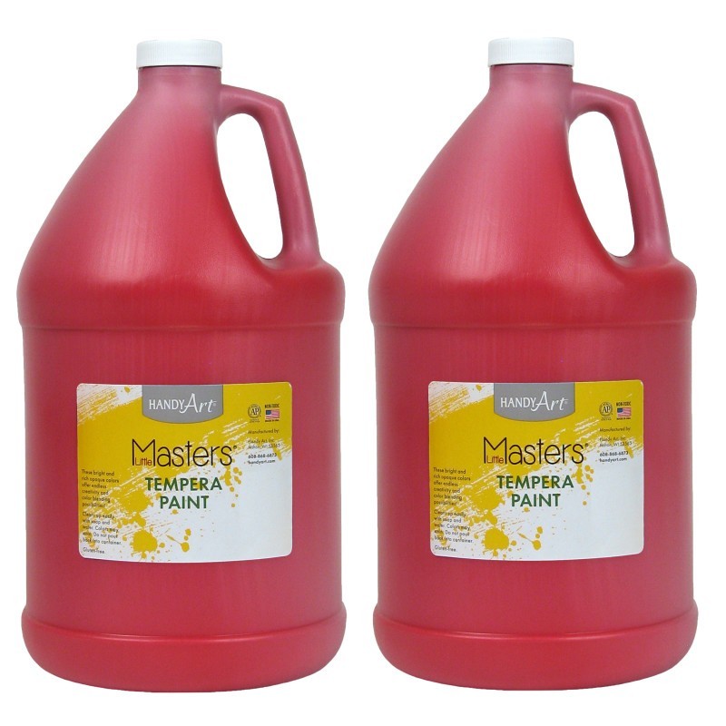 Handy Art® Little Masters® Tempera Paint, Red, Gallon, Pack of 2