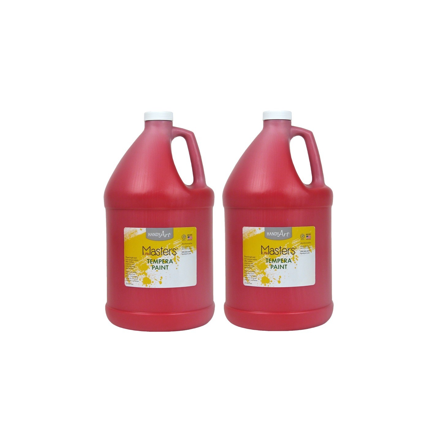 Handy Art® Little Masters® Tempera Paint, Red, Gallon, Pack of 2