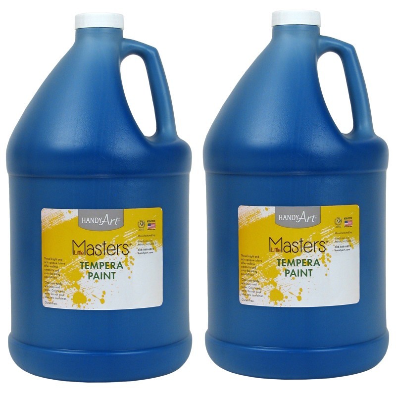 Handy Art® Little Masters® Tempera Paint, Blue, Gallon, Pack of 2