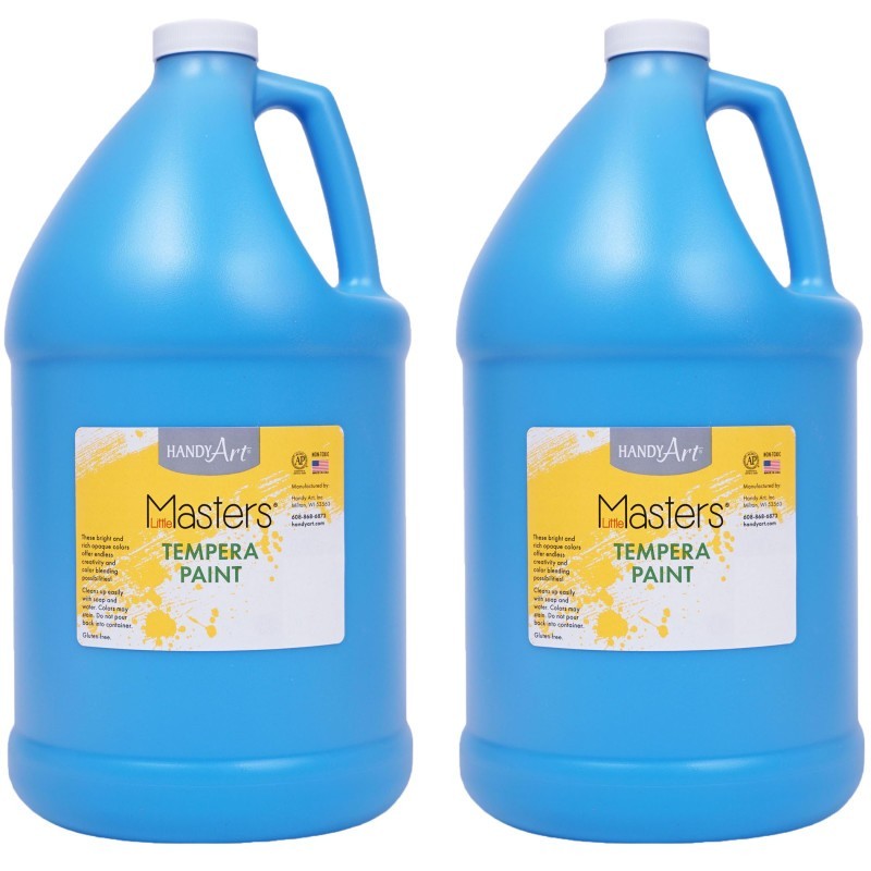 Handy Art® Little Masters® Tempera Paint, Light Blue, Gallon, Pack of 2