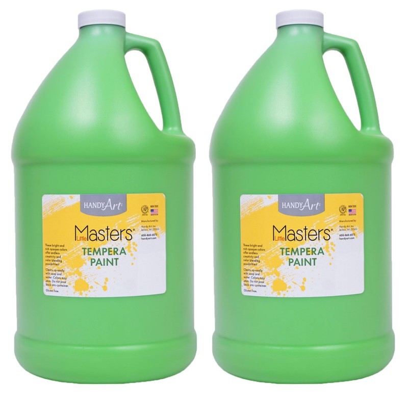 Handy Art® Little Masters® Tempera Paint, Light Green, Gallon, Pack of 2