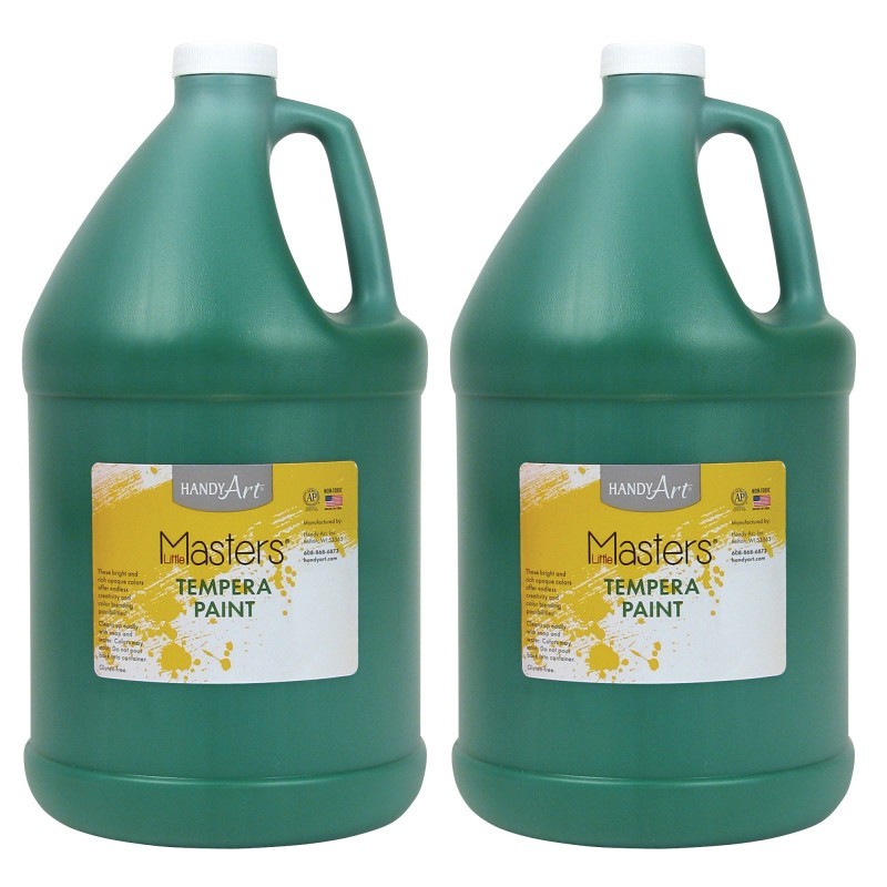 Handy Art® Little Masters® Tempera Paint, Green, Gallon, Pack of 2
