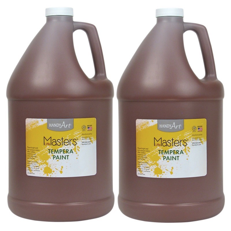 Handy Art® Little Masters® Tempera Paint, Brown, Gallon, Pack of 2