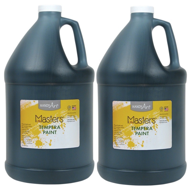 Handy Art® Little Masters® Tempera Paint, Black, Gallon, Pack of 2