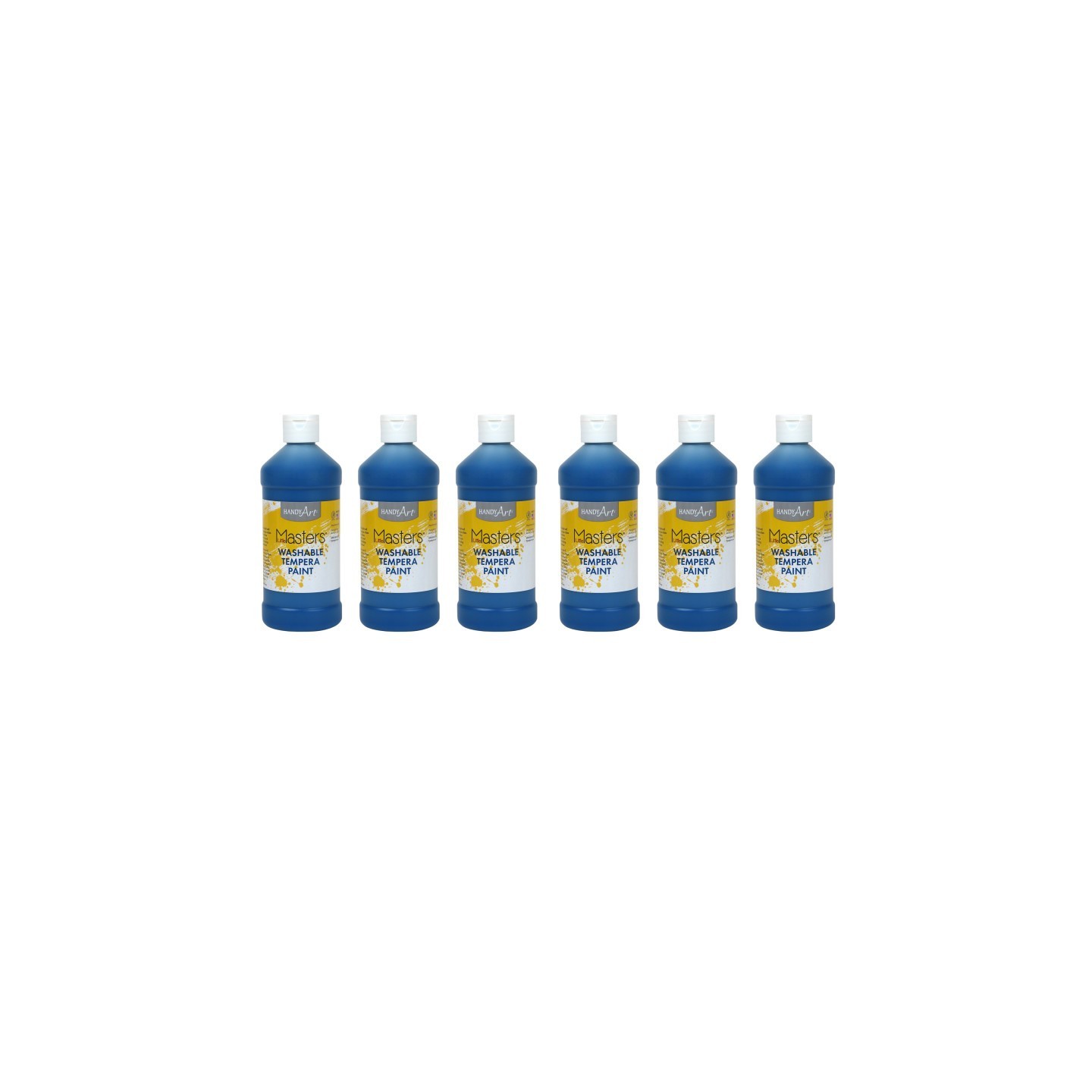 Handy Art® Little Masters® Washable Tempera Paint, Blue, 16 oz., Pack of 6
