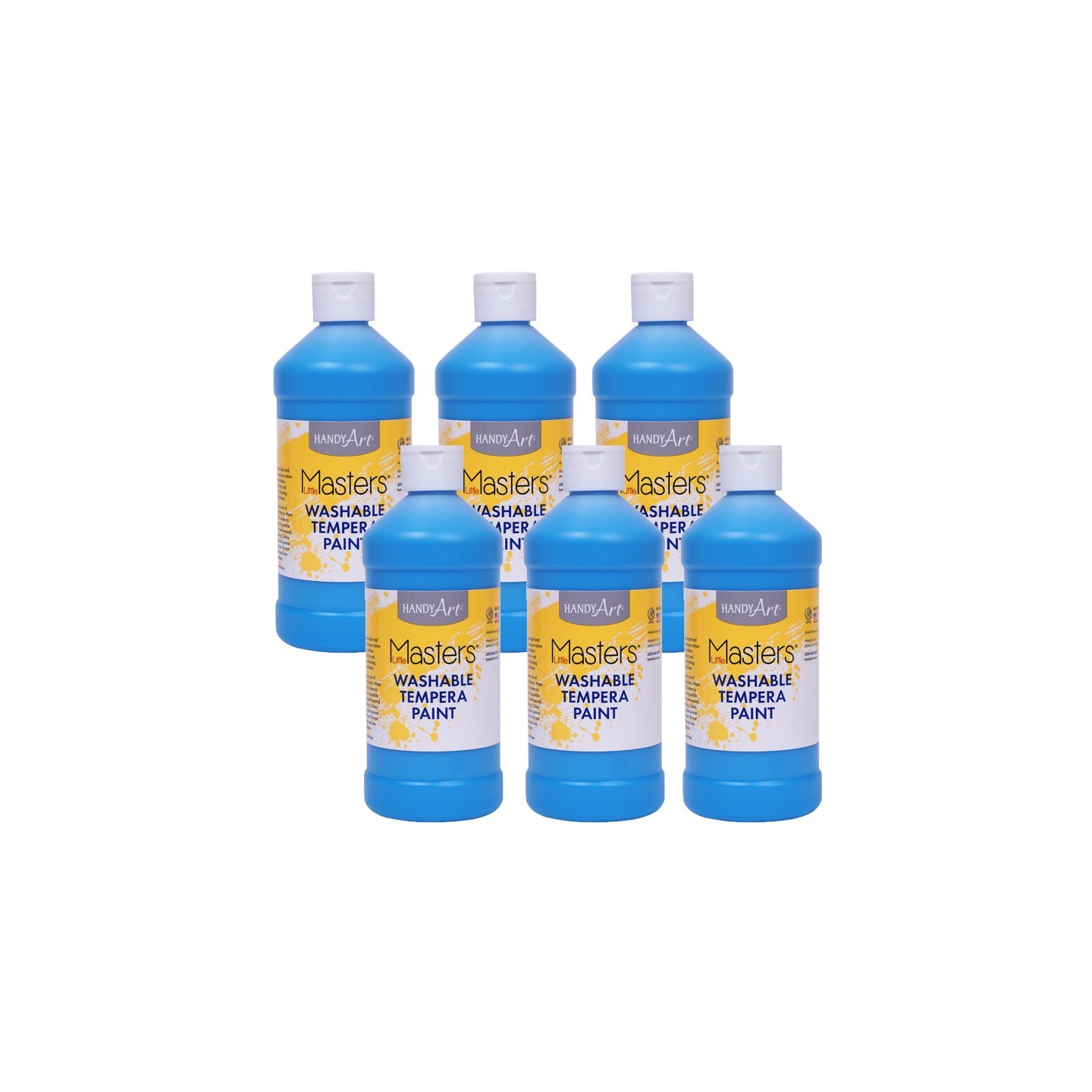 Handy Art® Little Masters® Washable Tempera Paint, Light Blue, 16 oz., Pack of 6