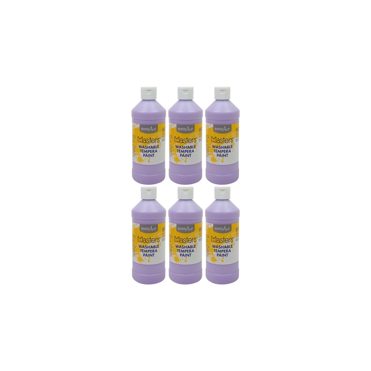 Handy Art® Little Masters® Washable Tempera Paint, 16 oz., Light Purple, Pack of 6