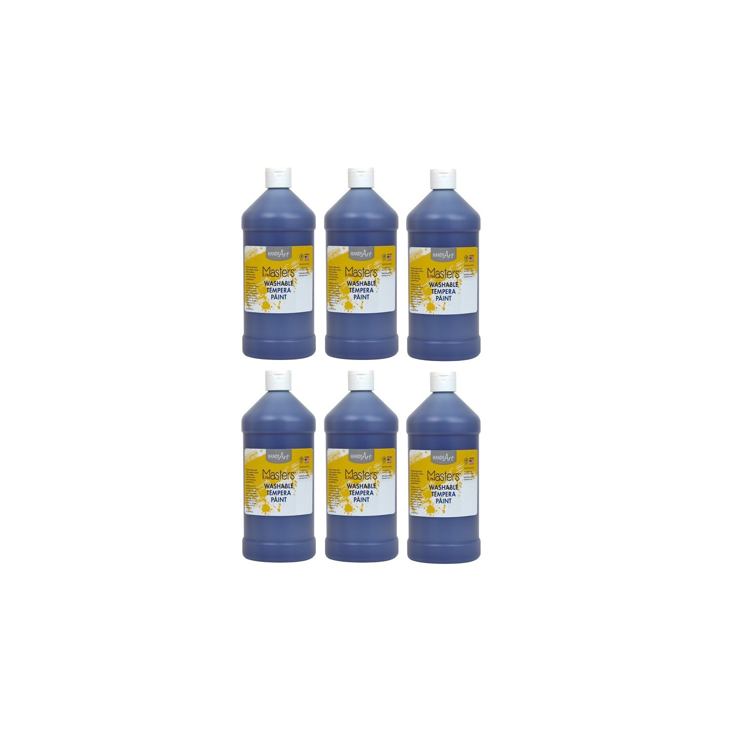 Handy Art® Little Masters® Washable Tempera Paint, Violet, 32 oz., Pack of 6
