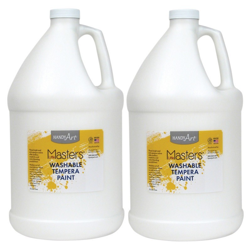 Handy Art® Little Masters® Washable Tempera Paint, White, Gallon, Pack of 2