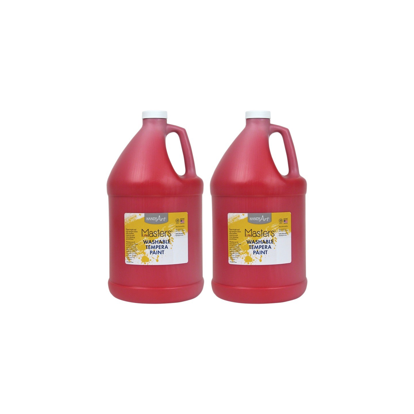 Handy Art® Little Masters® Washable Tempera Paint, Red, Gallon, Pack of 2