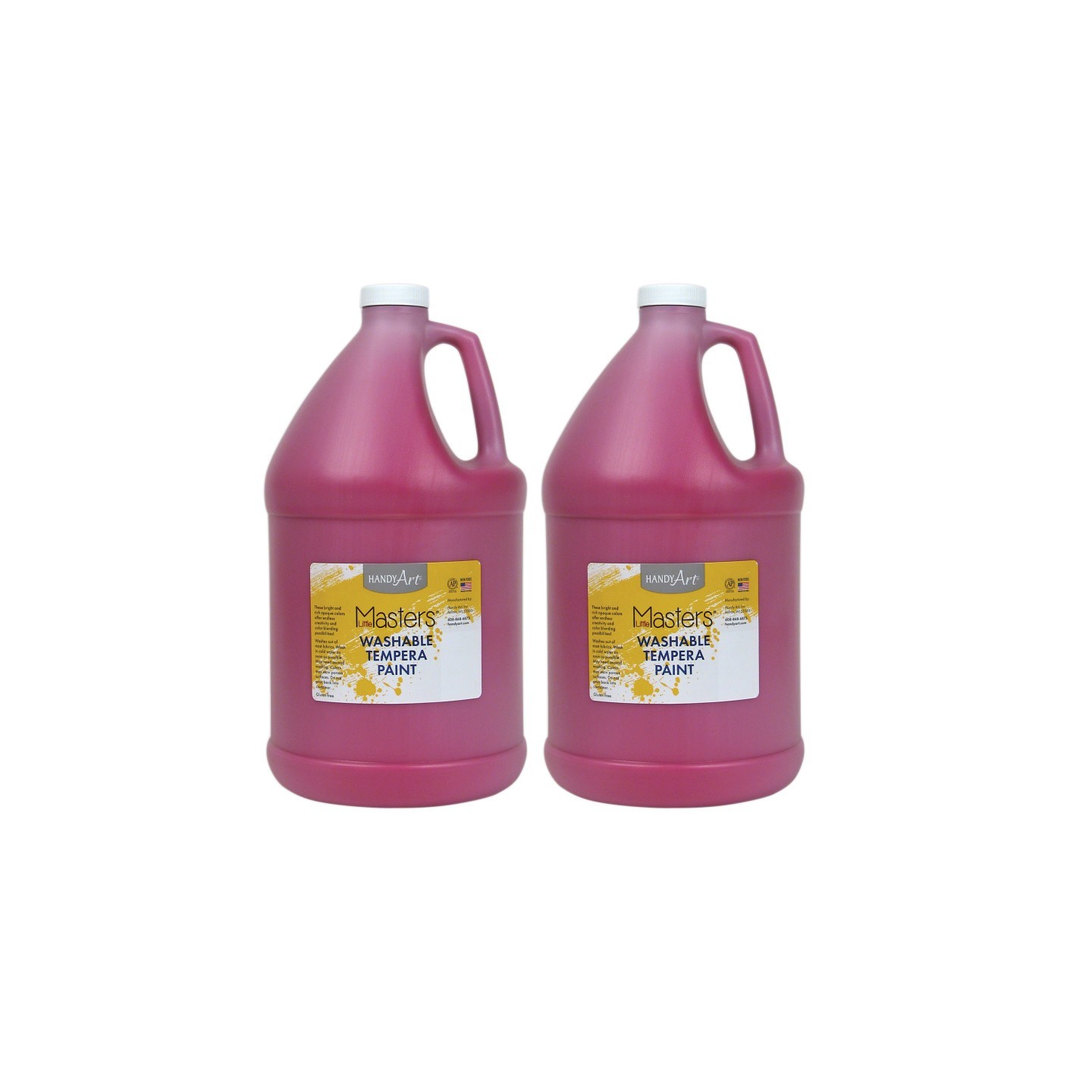 Handy Art® Little Masters® Washable Tempera Paint, Magenta, Gallon, Pack of 2