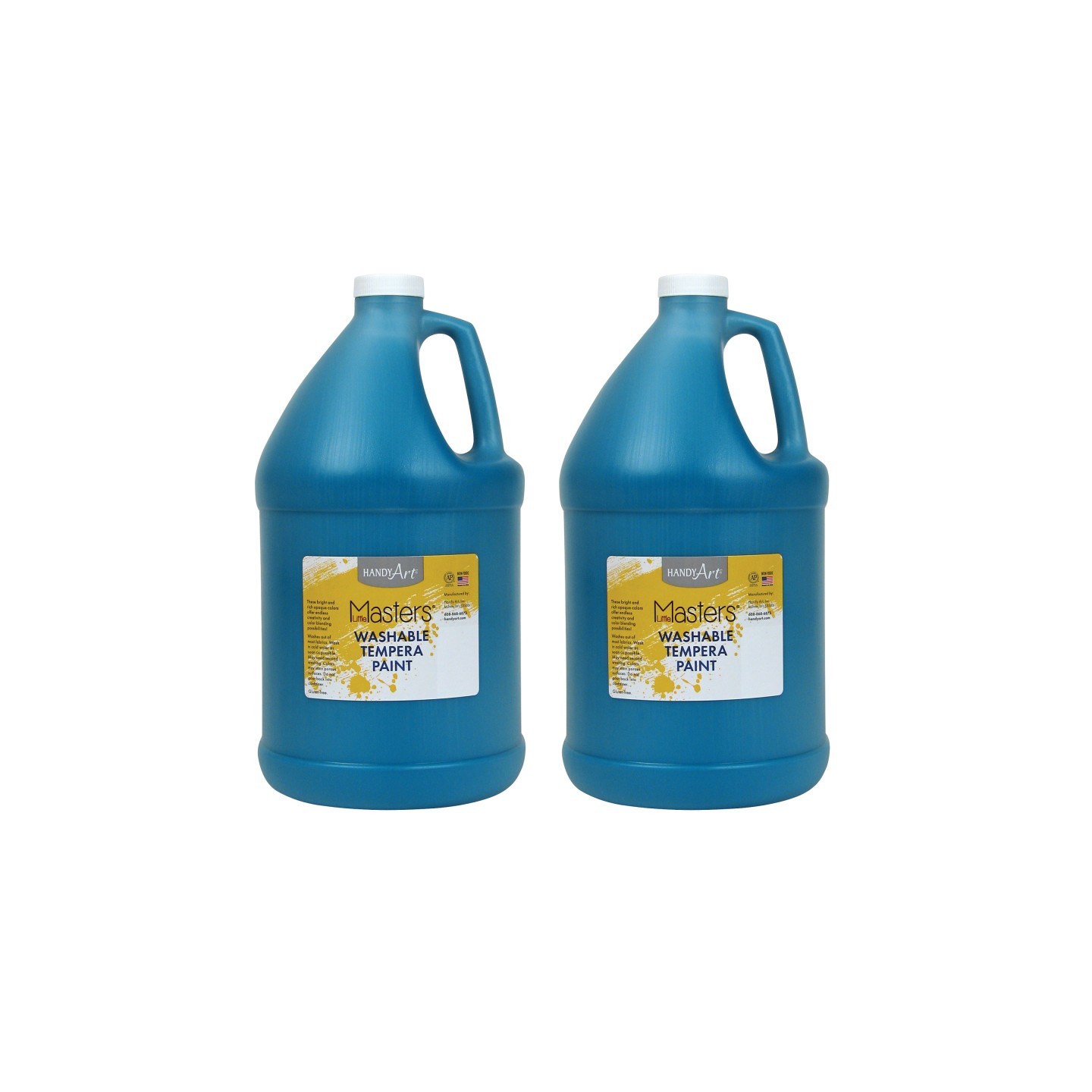 Handy Art® Little Masters® Washable Tempera Paint, Turquoise, Gallon, Pack of 2