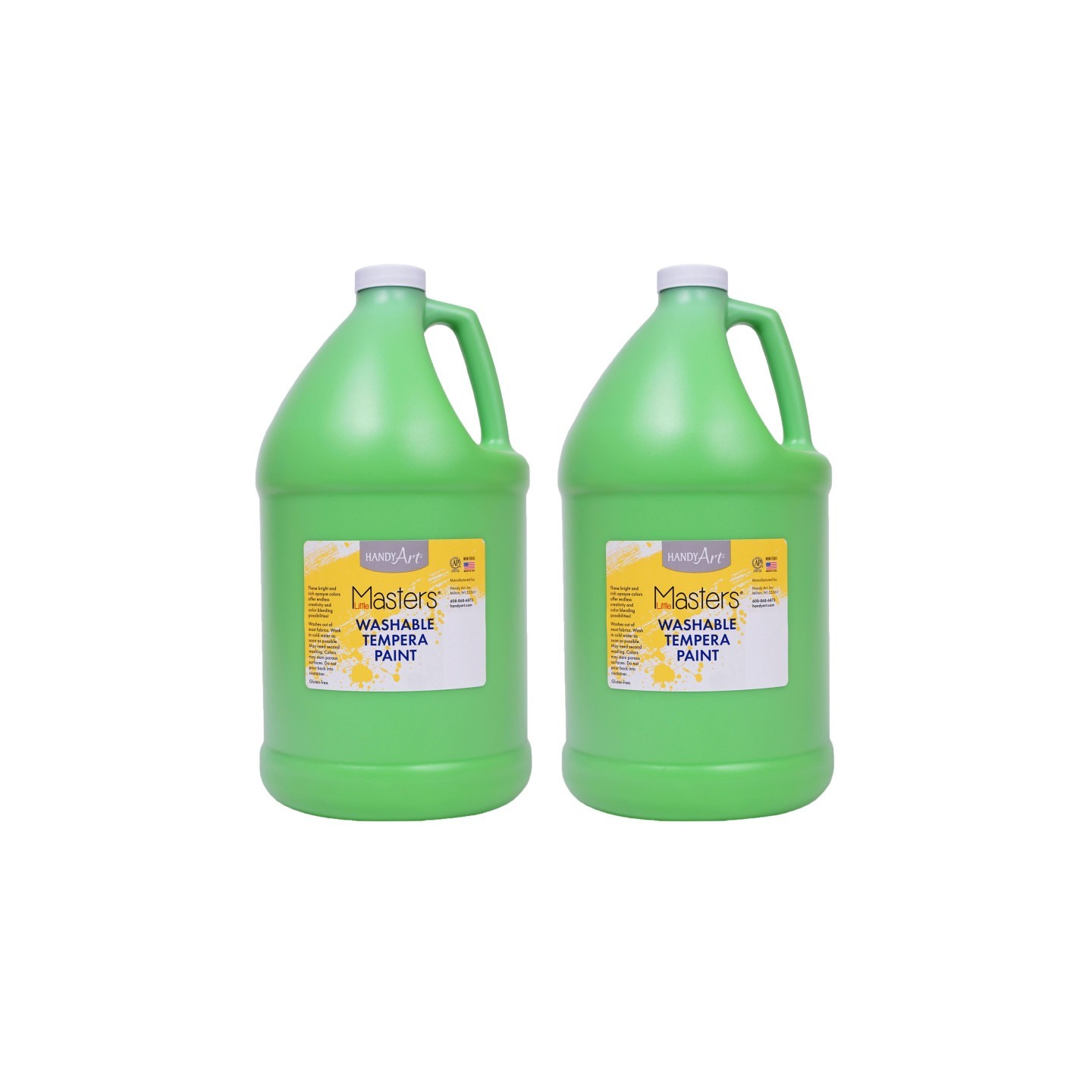 Handy Art® Little Masters® Washable Tempera Paint, Light Green, Gallon, Pack of 2