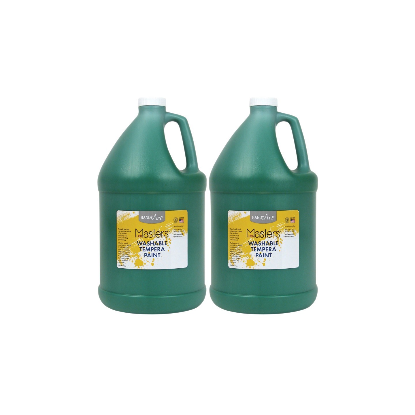Handy Art® Little Masters® Washable Tempera Paint, Green, Gallon, Pack of 2