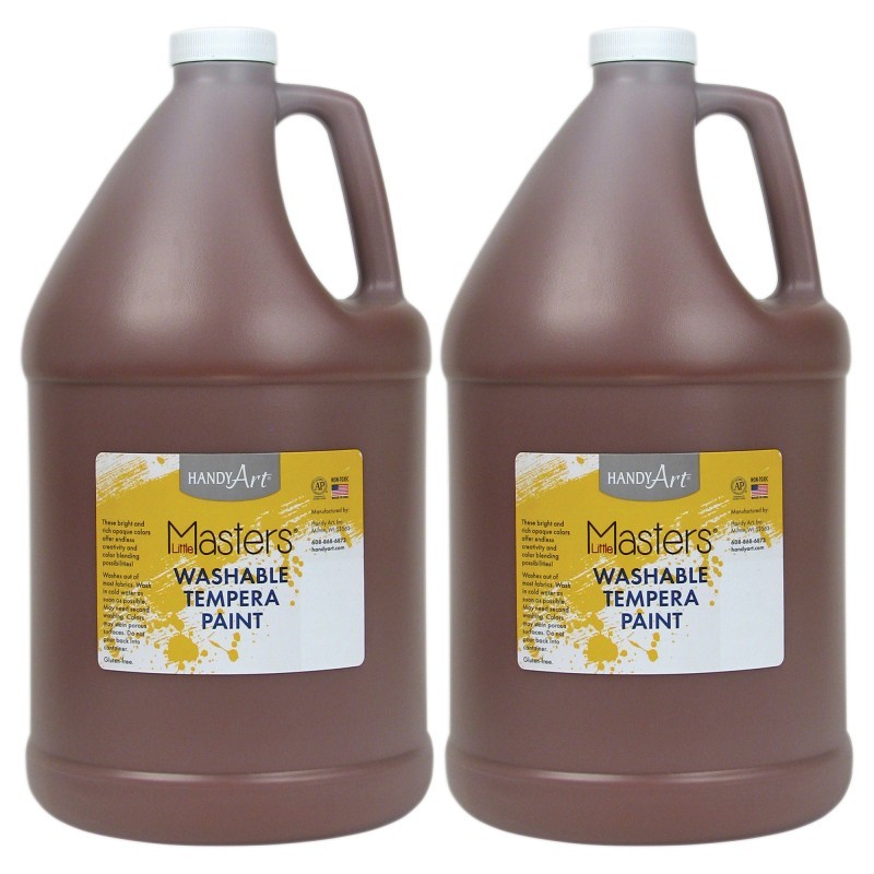 Handy Art® Little Masters® Washable Tempera Paint, Brown, Gallon, Pack of 2