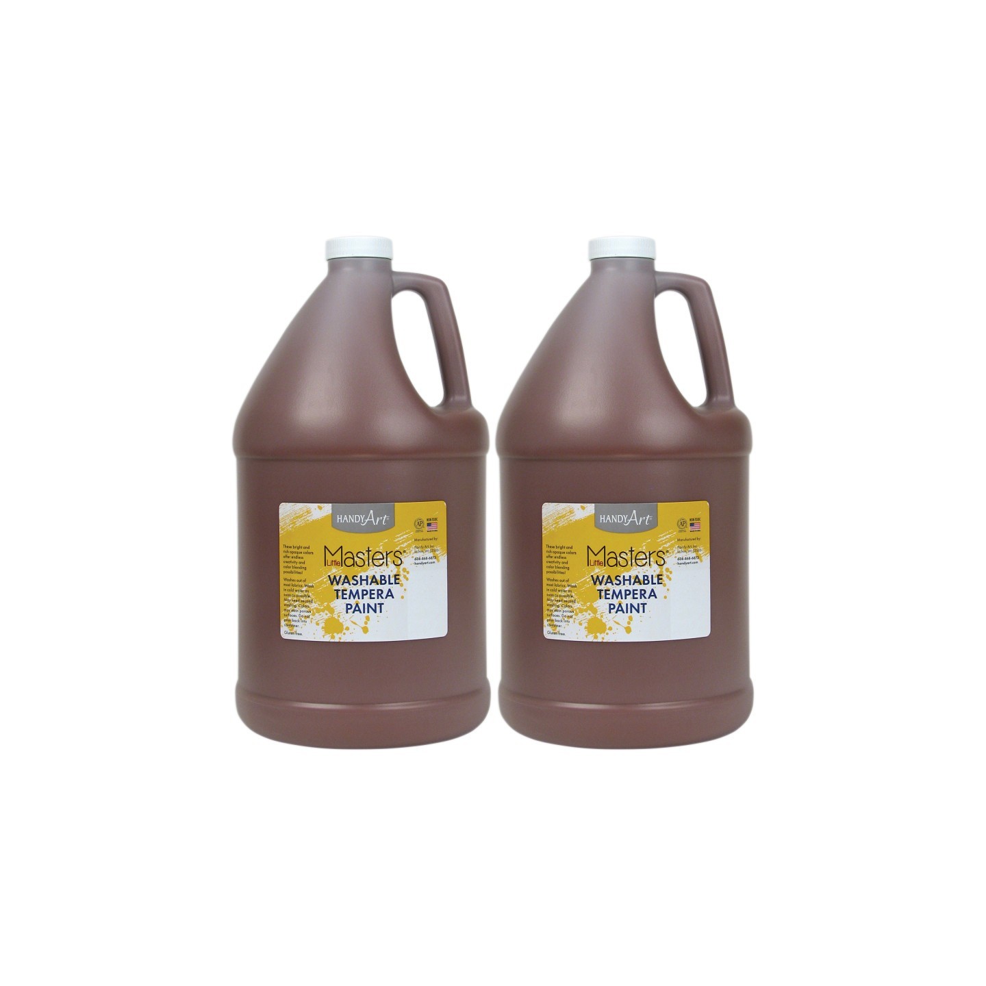 Handy Art® Little Masters® Washable Tempera Paint, Brown, Gallon, Pack of 2