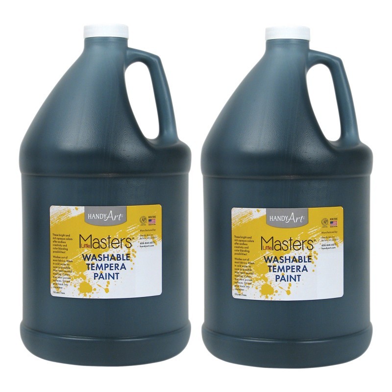 Handy Art® Little Masters® Washable Tempera Paint, Black, Gallon, Pack of 2