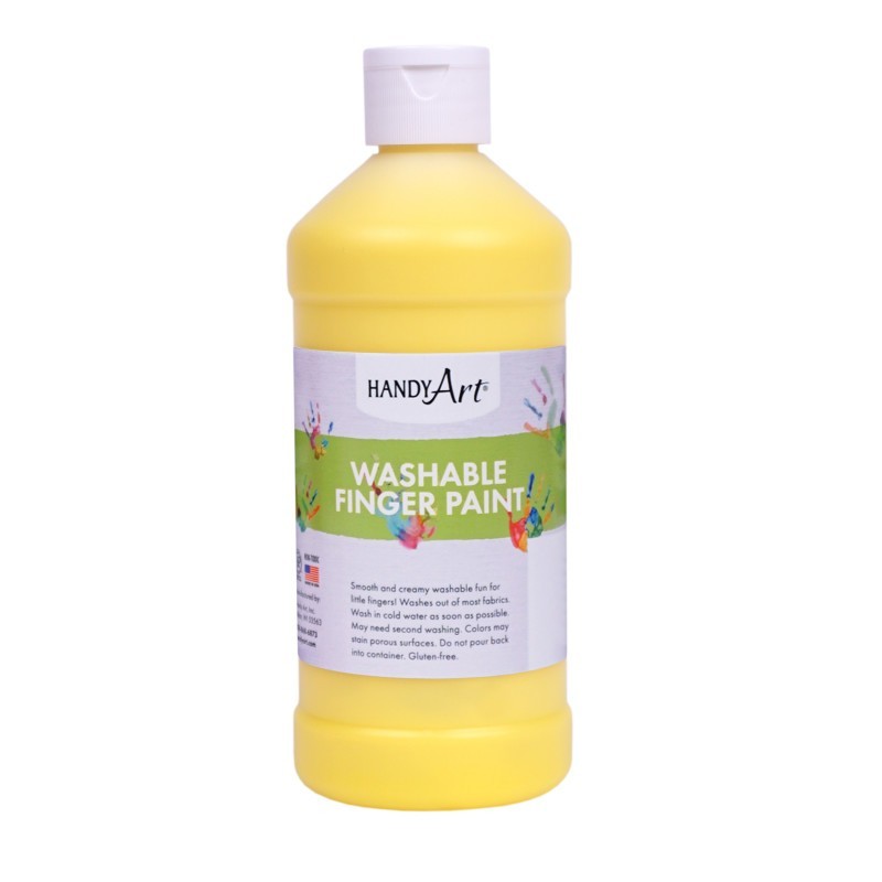 Handy Art® Washable Finger Paint, Yellow, 16 oz