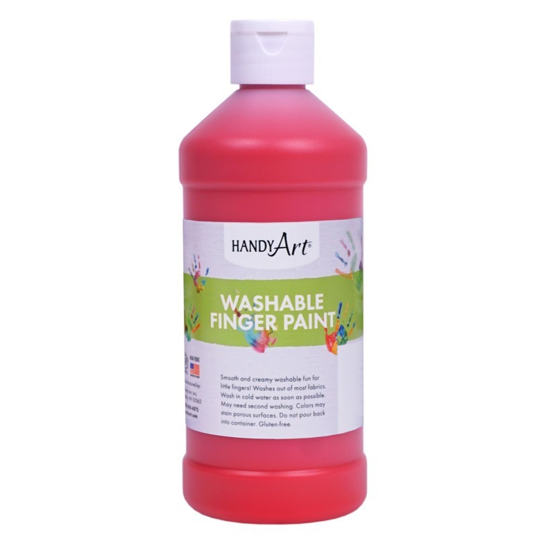 Handy Art® Washable Finger Paint, Red, 16 oz