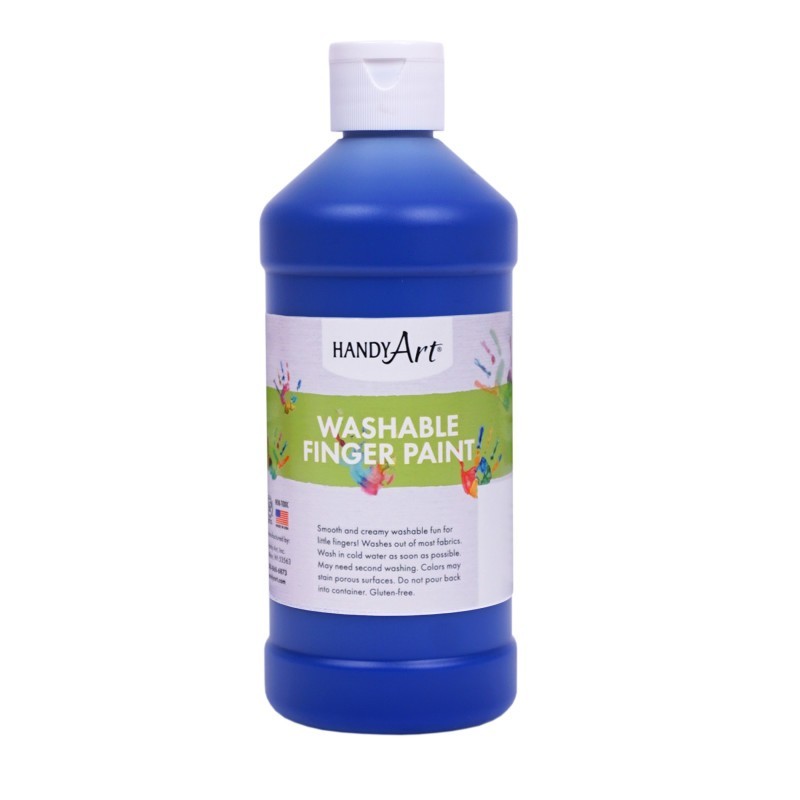 Handy Art® Washable Finger Paint, Blue, 16 oz