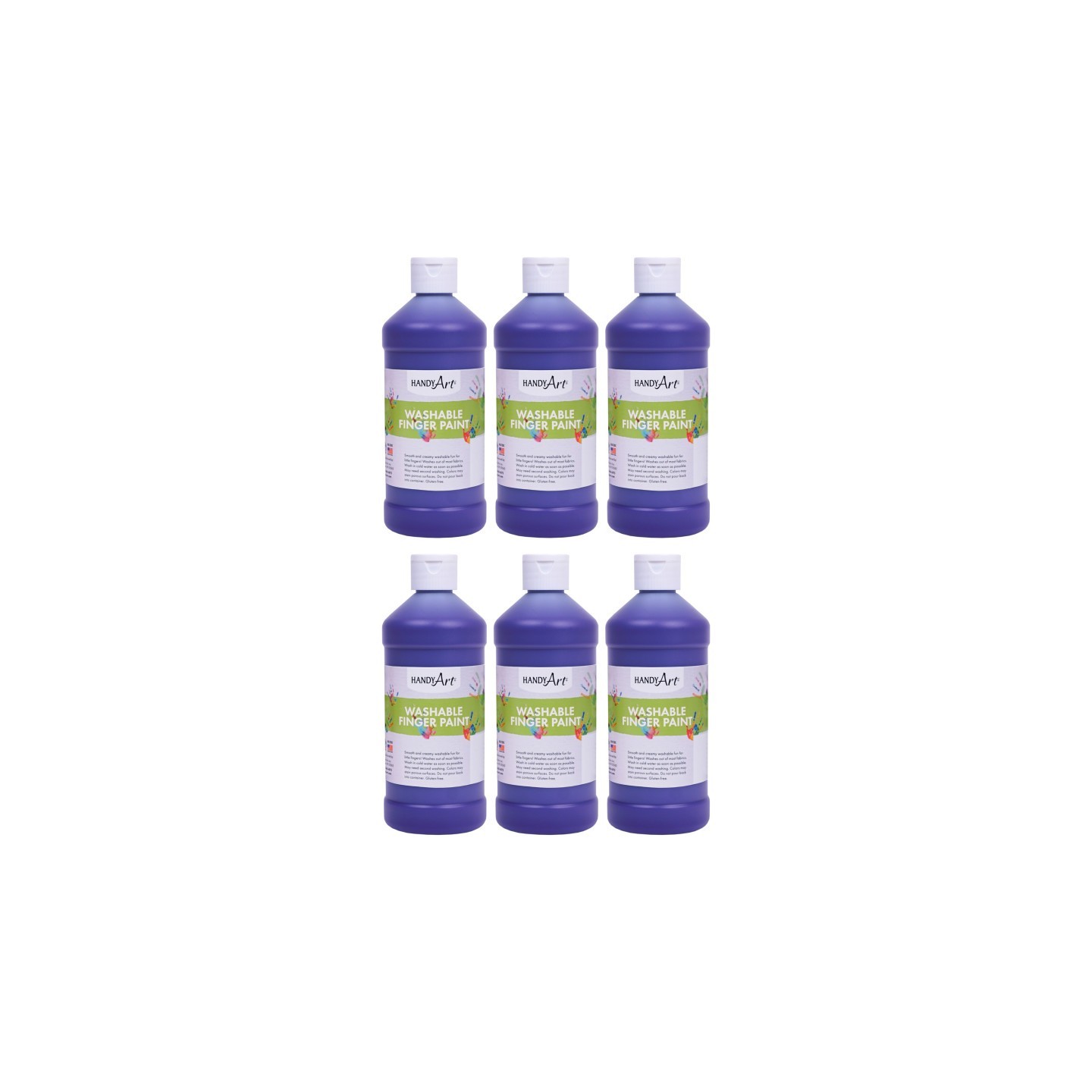 Handy Art® Washable Finger Paint, Violet, 16 oz., Pack of 6