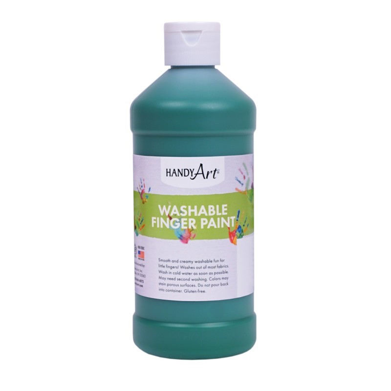 Handy Art® Washable Finger Paint, Green, 16 oz