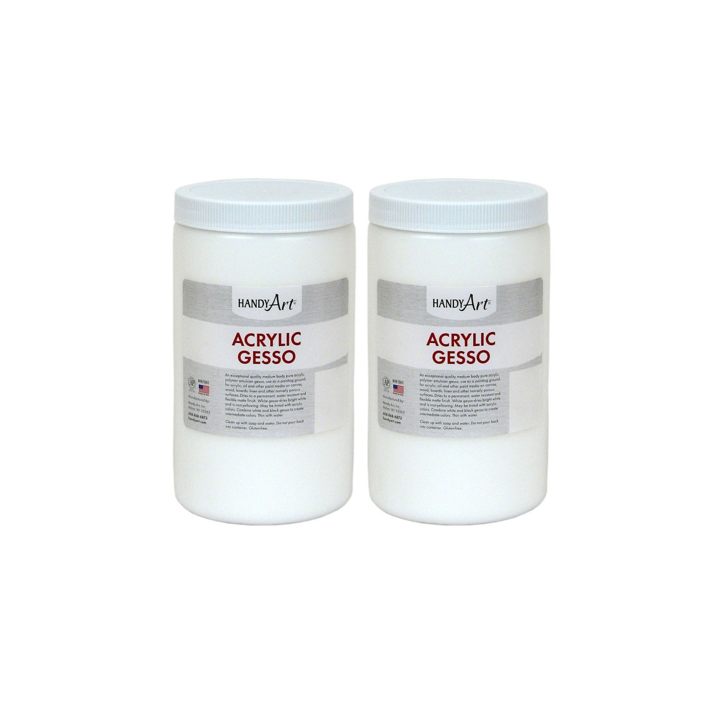 Handy Art® Acrylic Gesso, 32 oz., Pack of 2
