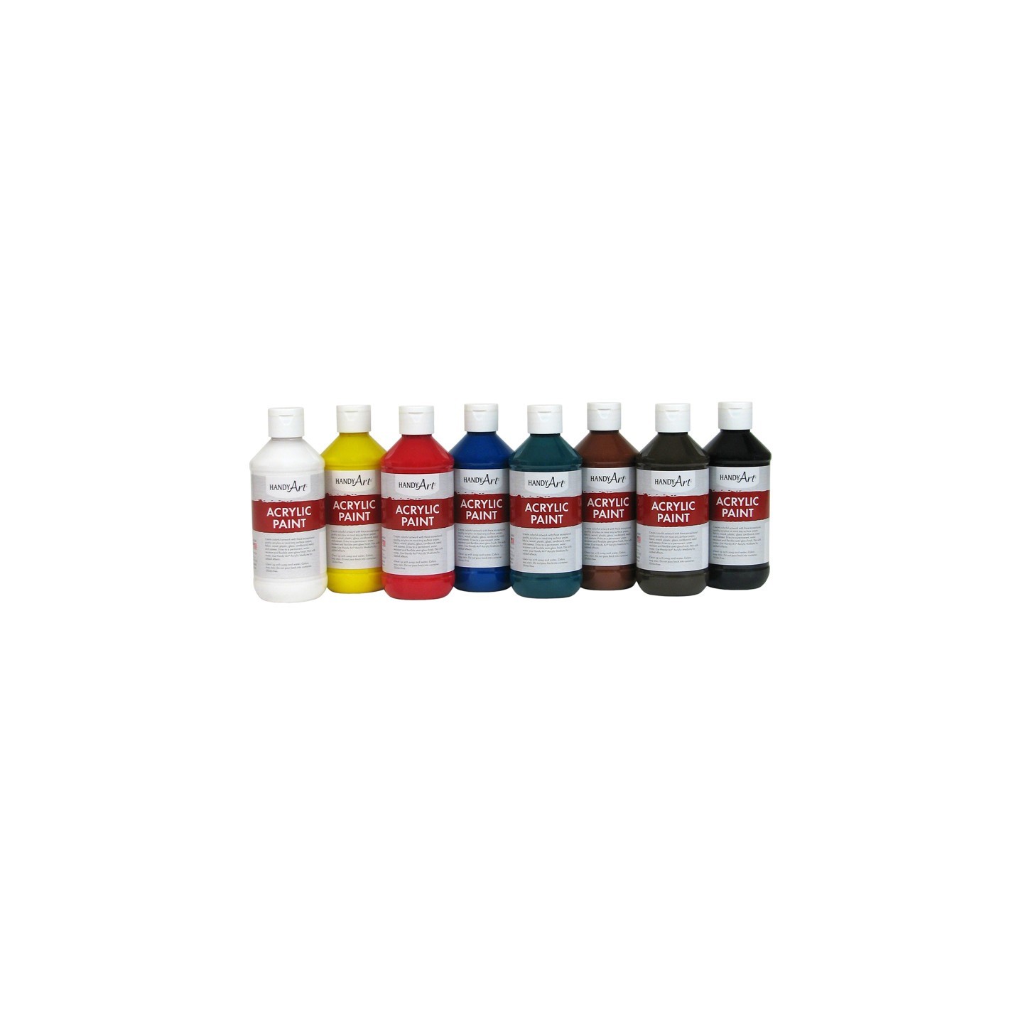 Handy Art® Acrylic Paint, 8 oz., Primary 8-Color Set