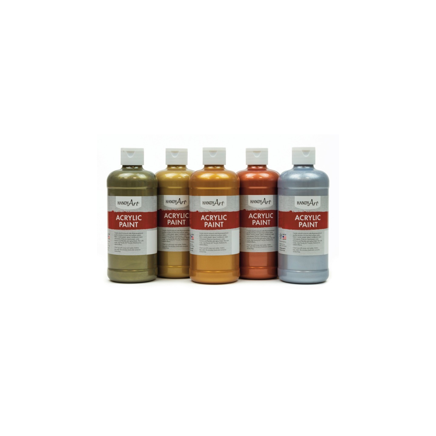 Handy Art® Metallic Acrylic Paint, 16 oz, Set of 5