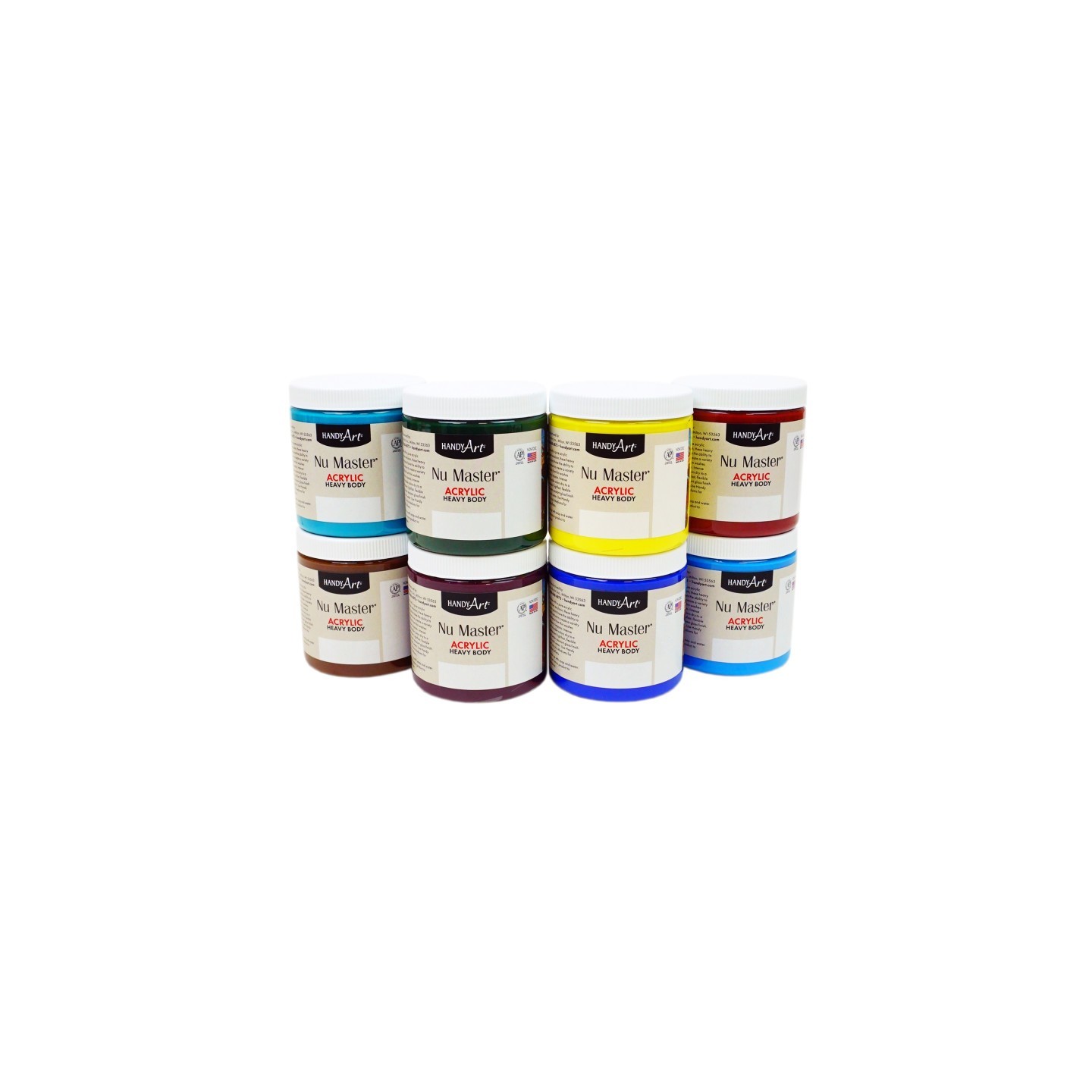 Handy Art® Nu Master Heavy Body Acrylic, Secondary Colors, 8 oz, Set of 8