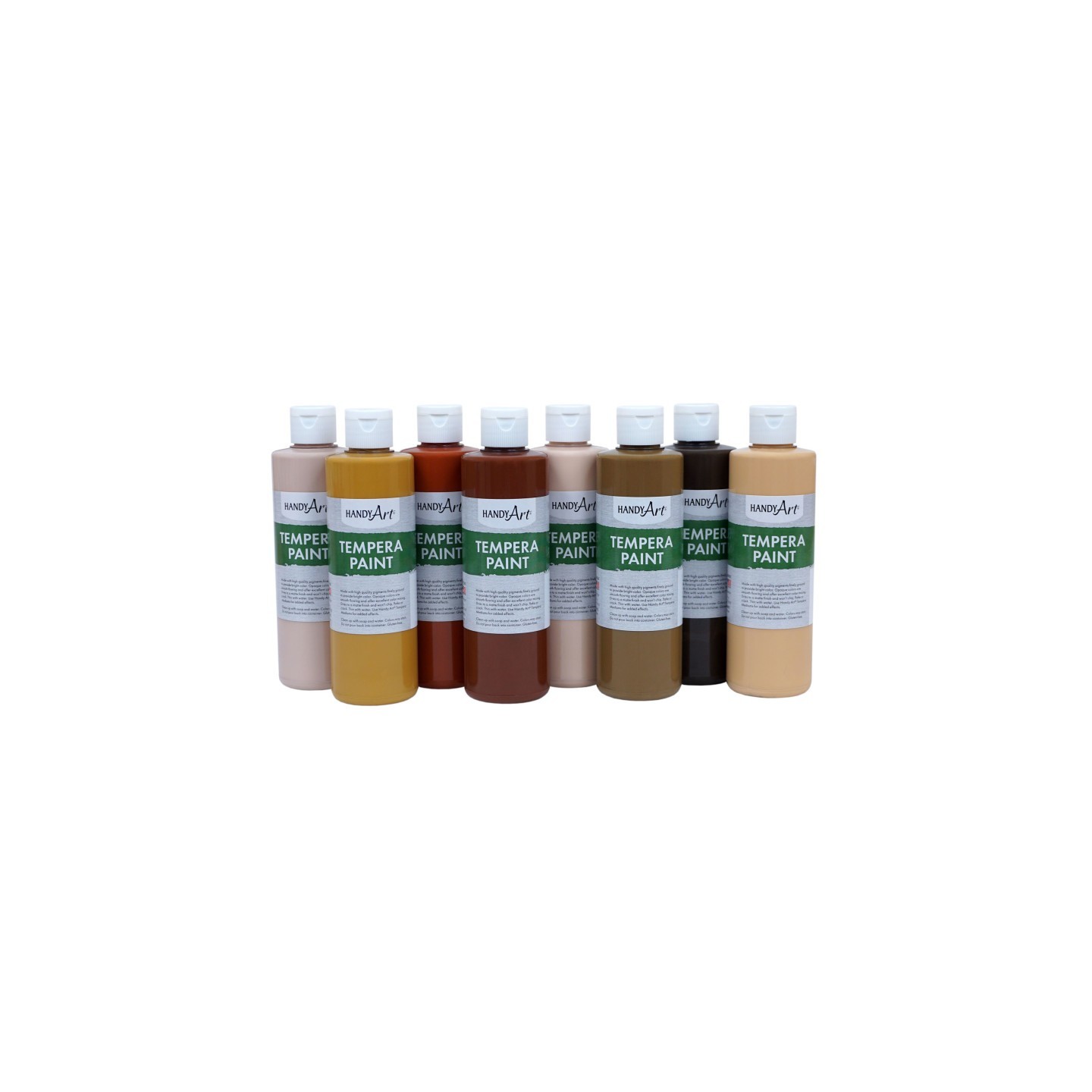 Handy Art® Tempera Paint, Multicultural, 8 oz, Set of 8