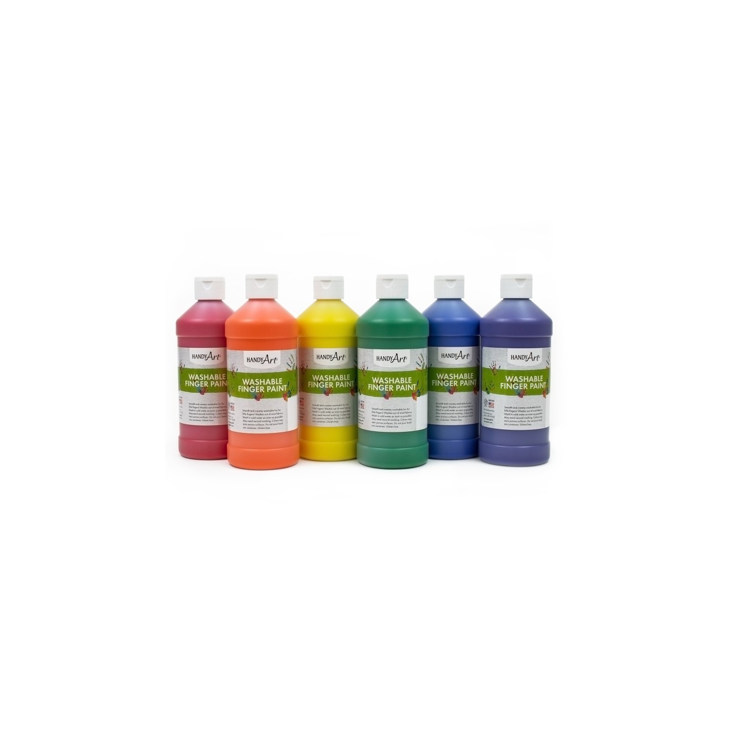 Handy Art® Washable Finger Paint - Pint Primary Set of 6