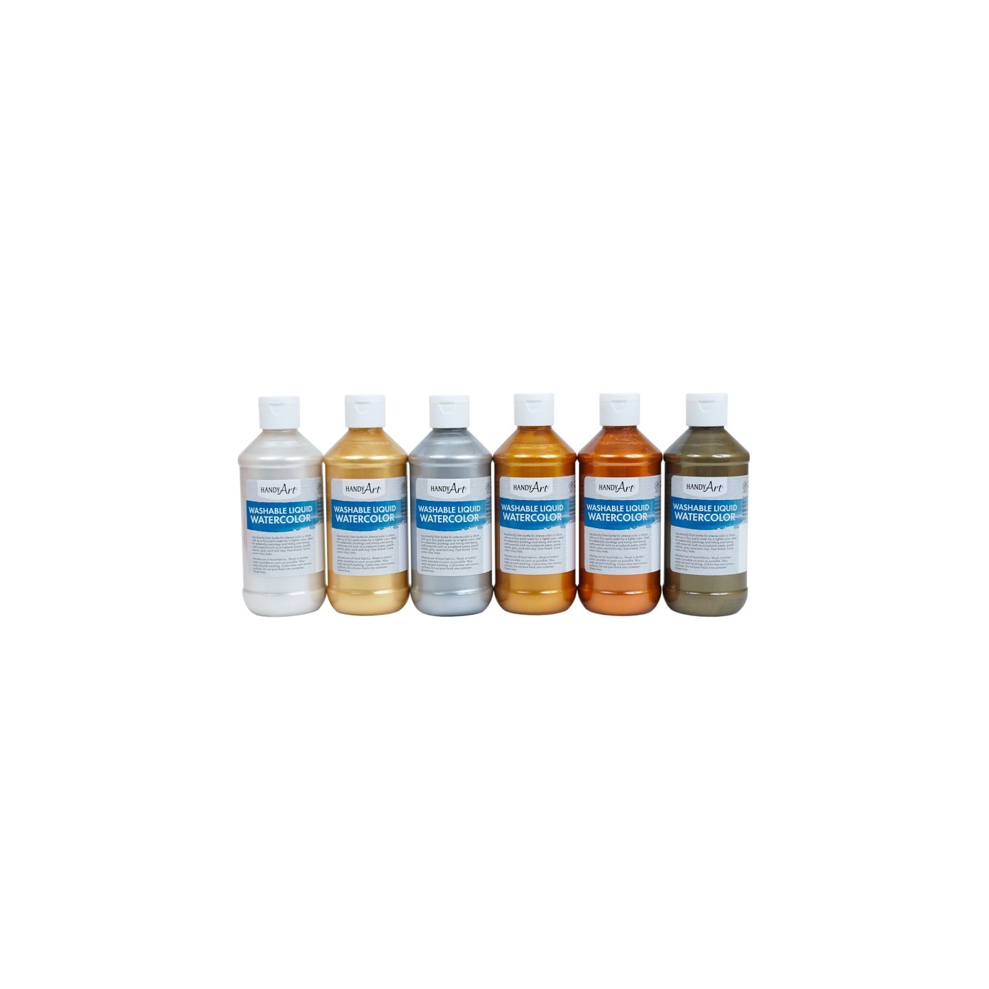 Handy Art® Metallic Liquid Watercolor, 8 oz, Set of 6