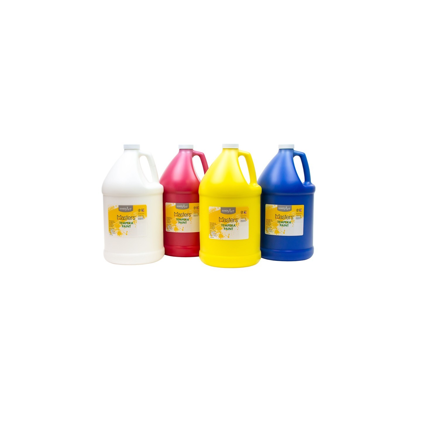 Handy Art® Little Masters® Tempera Paint - 4 Gallon Kit, White, Yellow, Red, Blue
