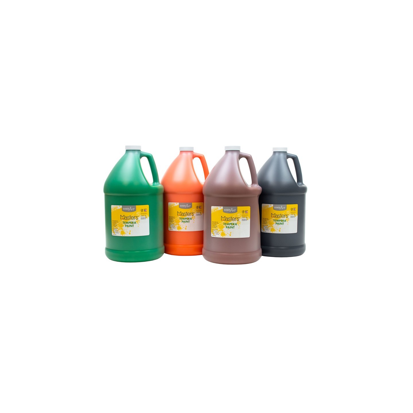 Handy Art® Little Masters® Tempera Paint - 4 Gallon Kit, Orange, Green, Brown, Black