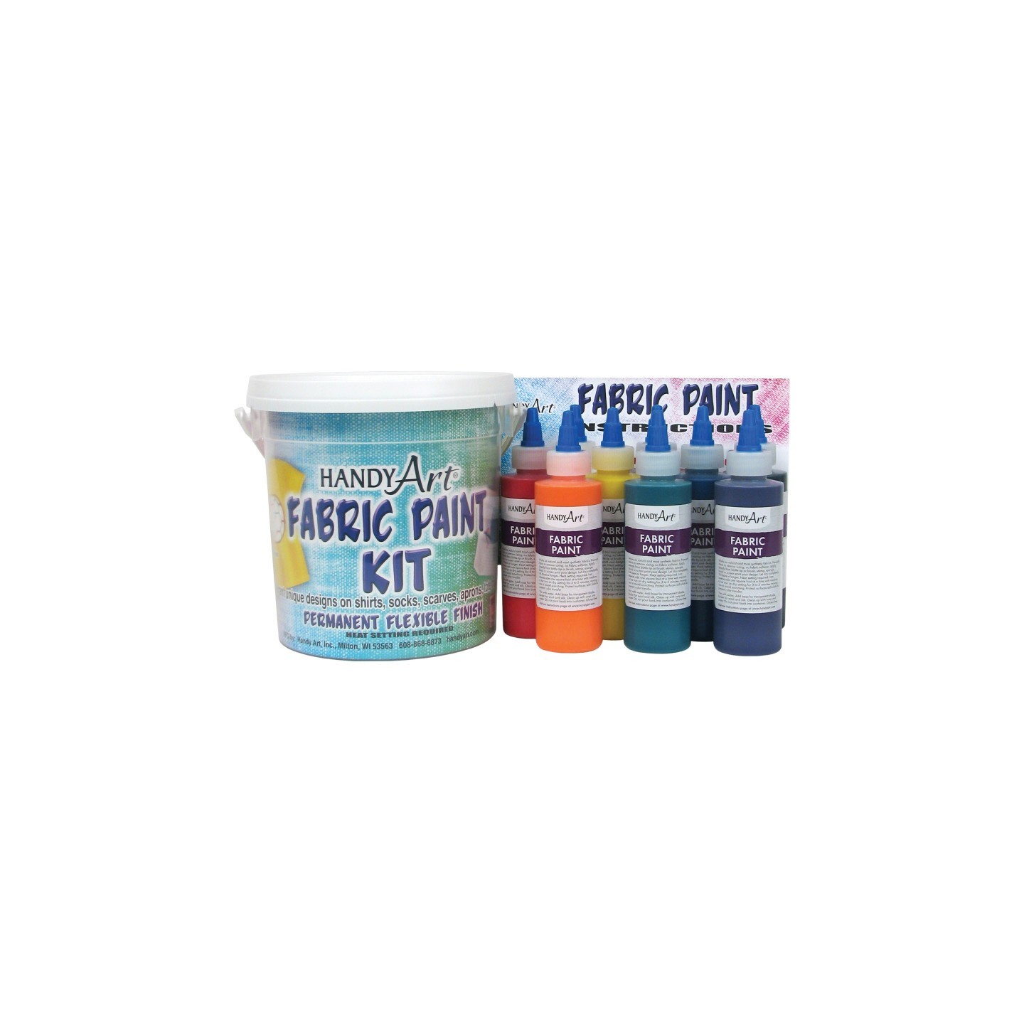 Handy Art® Fabric Paint Kit, Regular Colors, 4 oz. Bottles, 9 Count