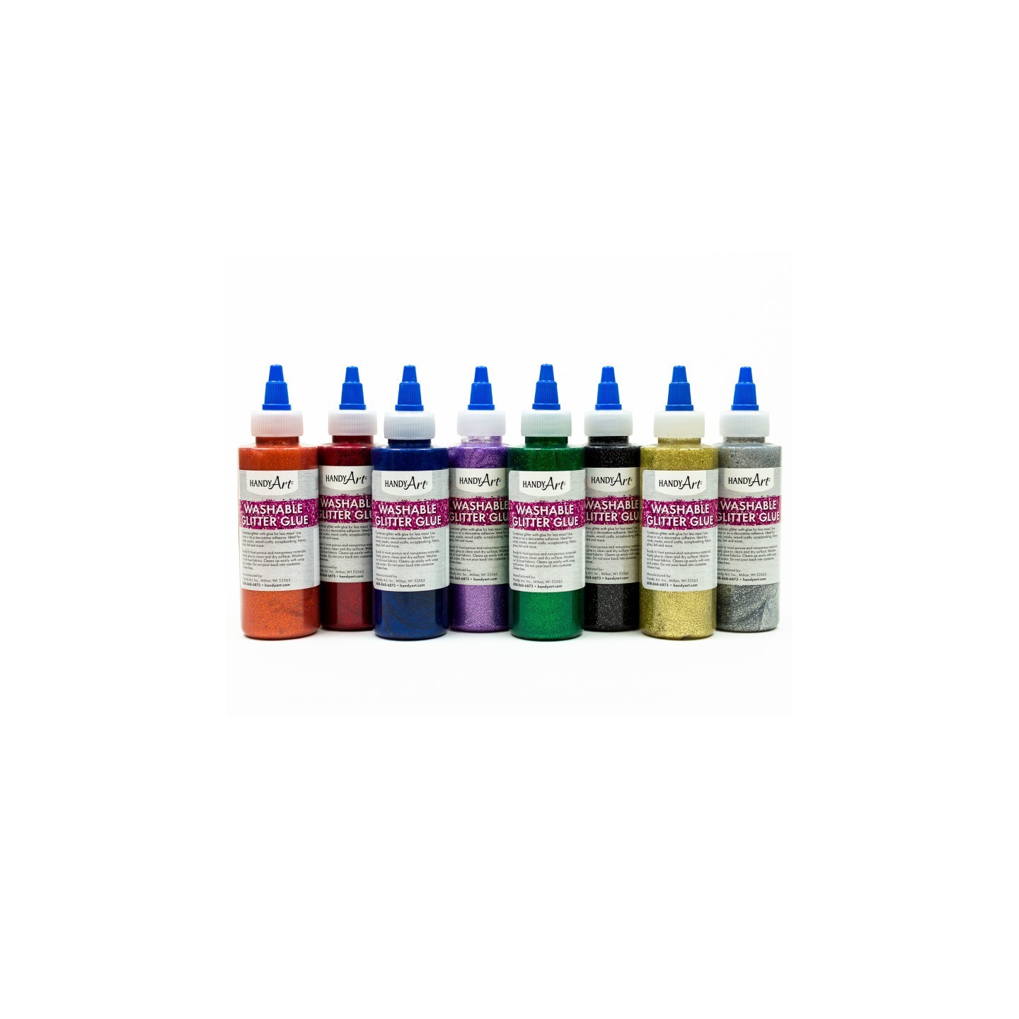 Handy Art® Glitter Glue, 4 oz Bottles, Set of 8