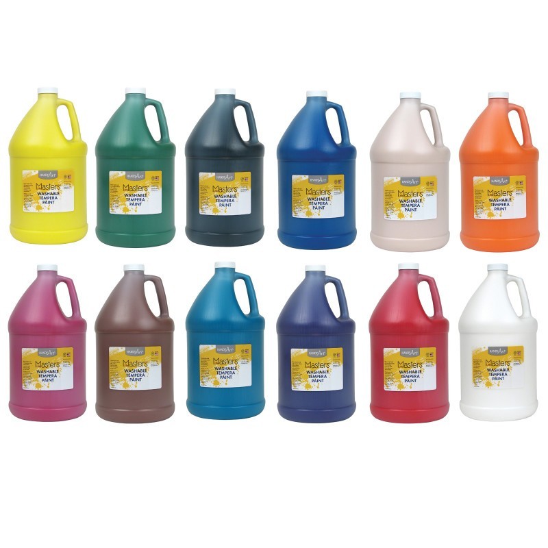 Handy Art® Little Masters® Washable Tempera Paint, 128 oz. Bottles, 12 Colors