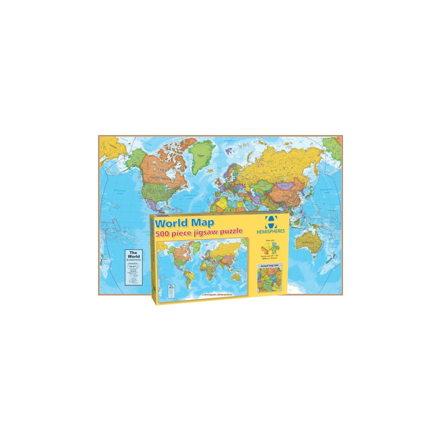 Round World Products World Map Jigsaw Puzzle, 500 Pieces