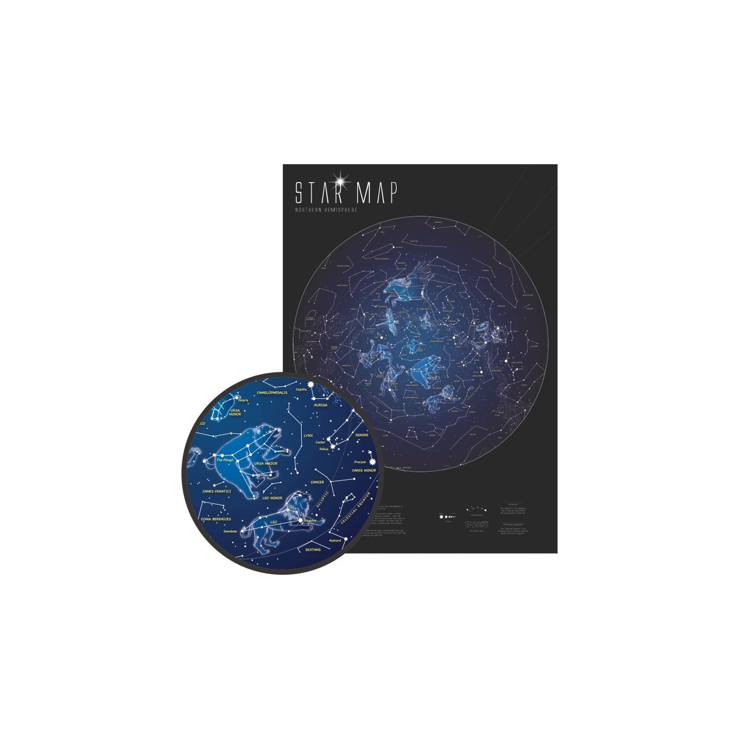Maps International Glow in the Dark Star Map, 33" x 23"