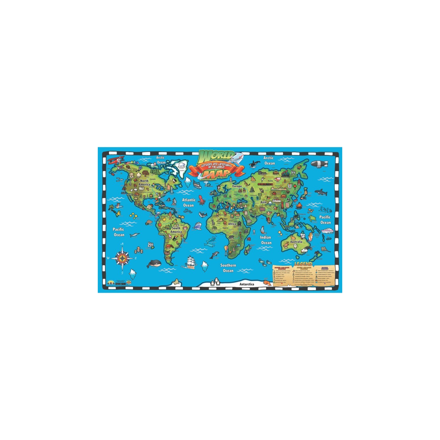 POPAR Kid's World Map Interactive Wall Chart with Free App
