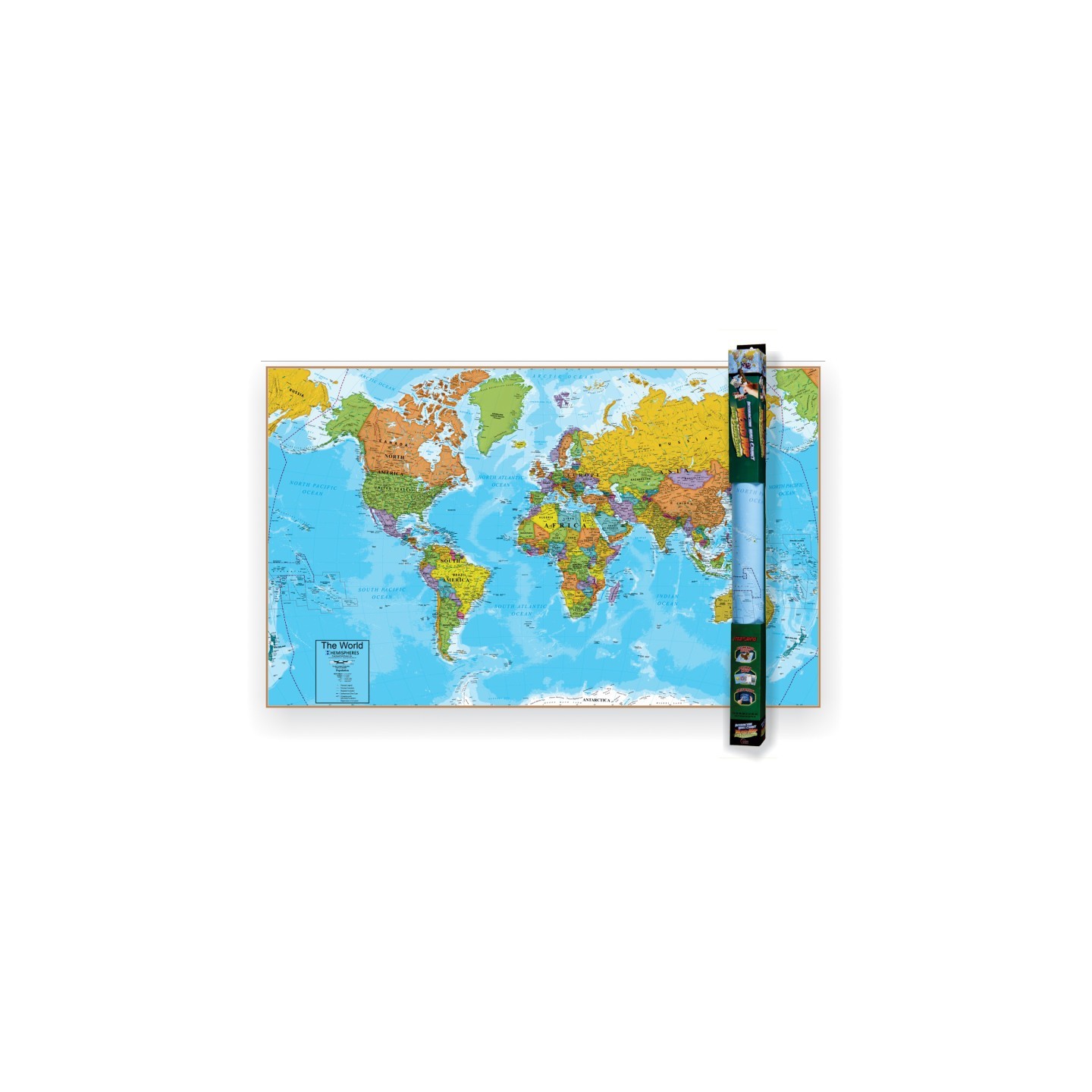 Hemispheres® World Wall Chart with Interactive App