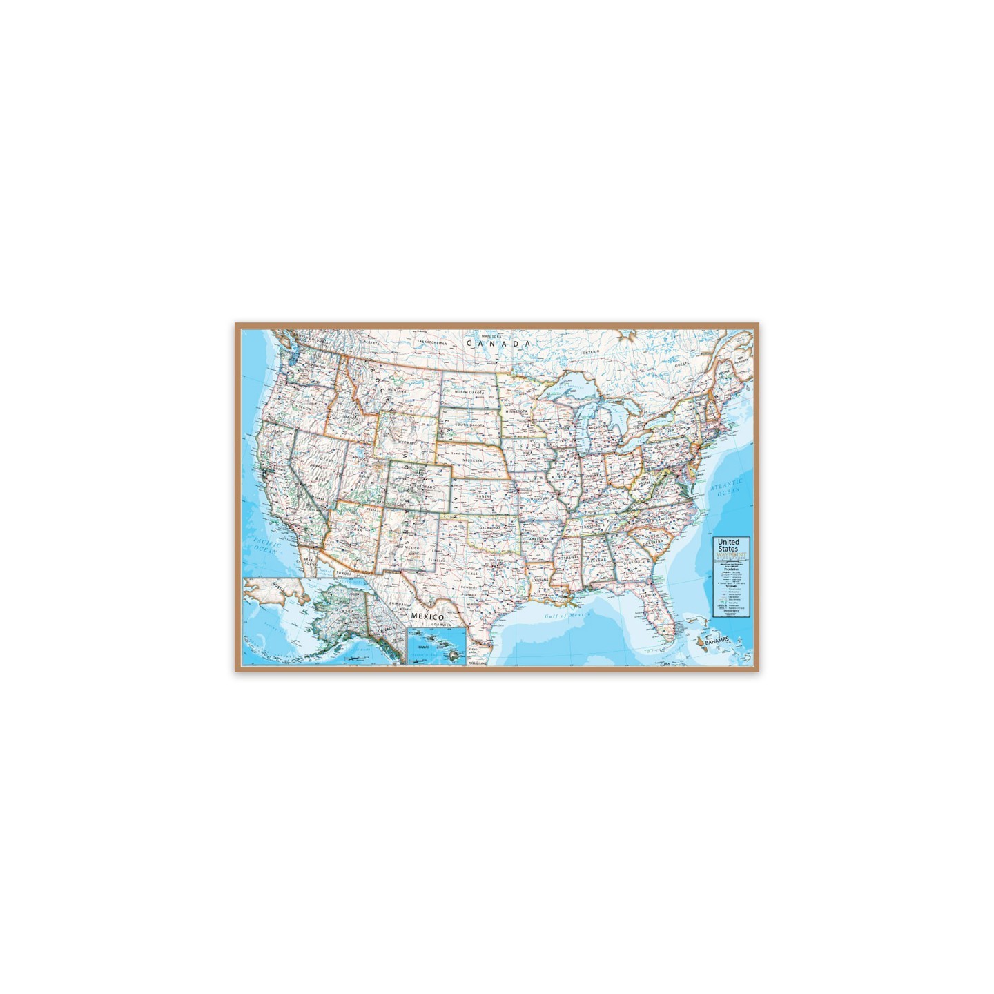 Waypoint Geographic Contemporary USA 24" x 36" Laminated Wall Map