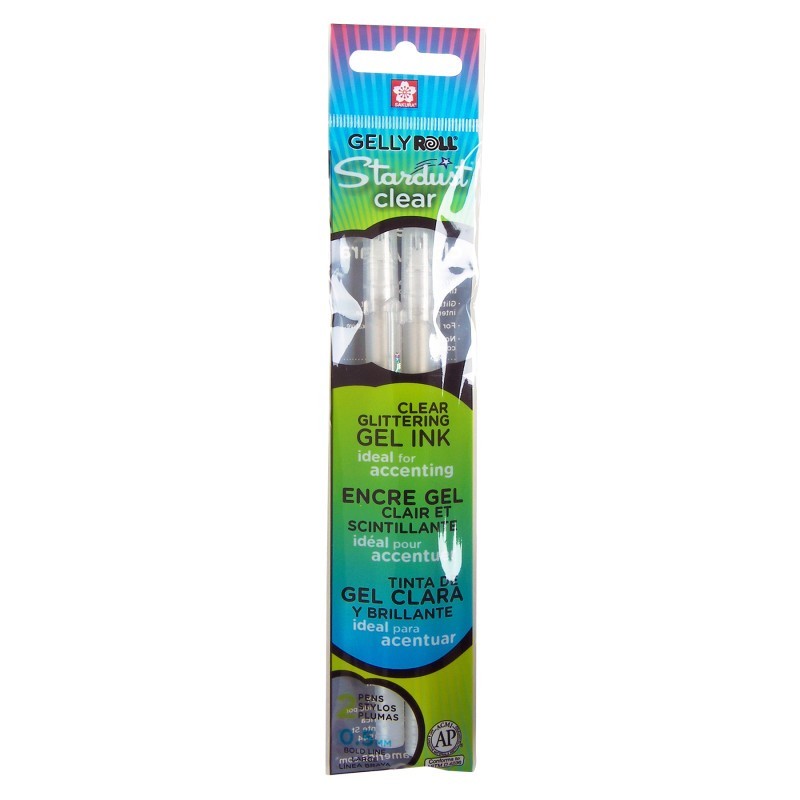 Sakura Gelly Roll Stardust Clear Glittering Gel Ink Pens, Pack of 2