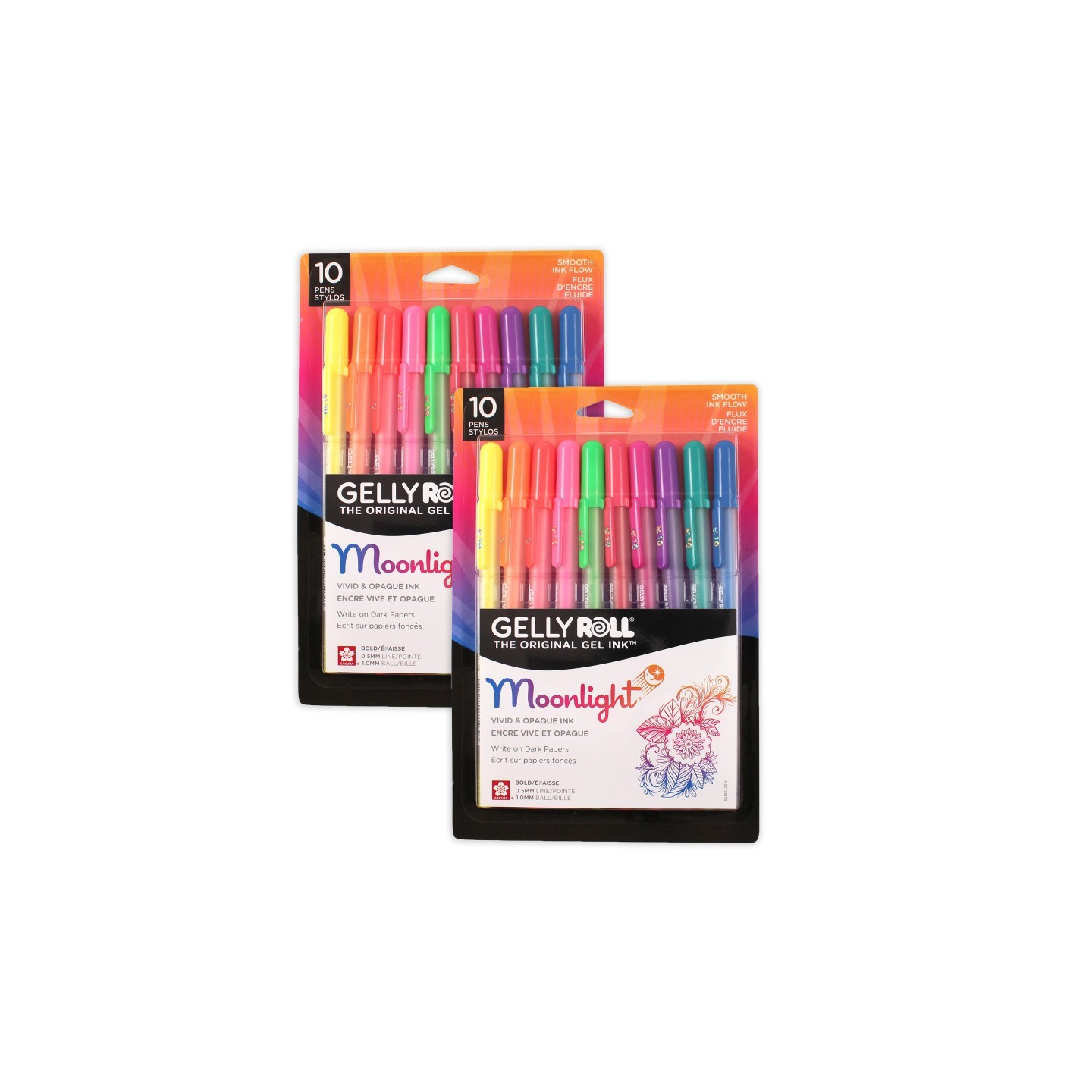 Sakura Moonlight Gel Pens, 10 Bold Point, Assorted Colors, 10 Per Set, 2 Sets