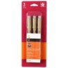 Sakura Pigma Micron Pens, Size 08 Fine Point, Black, 3-Pack, Blister Pack