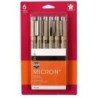 Sakura Pigma Micron Pens, Black, Size 01, 6-Pack, Blister Card